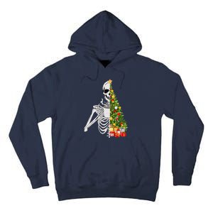 Funny Christmas Sorta Merry Sorta Scary Skeleton Xmas Tree Tall Hoodie