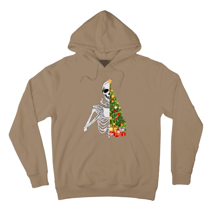 Funny Christmas Sorta Merry Sorta Scary Skeleton Xmas Tree Hoodie