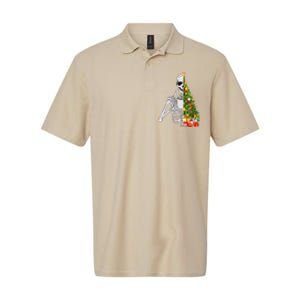 Funny Christmas Sorta Merry Sorta Scary Skeleton Xmas Tree Softstyle Adult Sport Polo