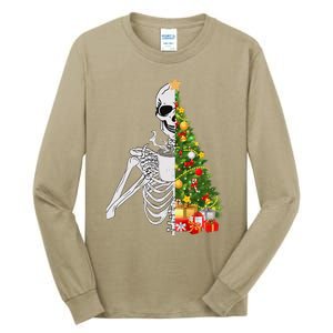 Funny Christmas Sorta Merry Sorta Scary Skeleton Xmas Tree Tall Long Sleeve T-Shirt