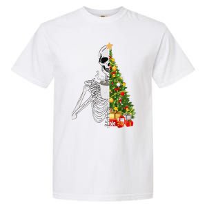 Funny Christmas Sorta Merry Sorta Scary Skeleton Xmas Tree Garment-Dyed Heavyweight T-Shirt