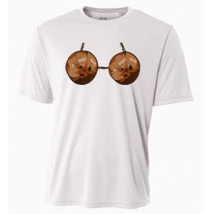 Funny Coconut Summer Coconuts Bra Funny Halloween Summer Cooling Performance Crew T-Shirt