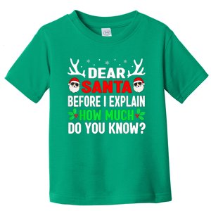 Funny Christmas Shirts Kids Adults Dear Santa I Can Explain Toddler T-Shirt