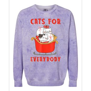 Funny Christmas Santa Cat Lover Cats For Everybody Colorblast Crewneck Sweatshirt