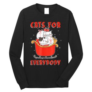 Funny Christmas Santa Cat Lover Cats For Everybody Long Sleeve Shirt