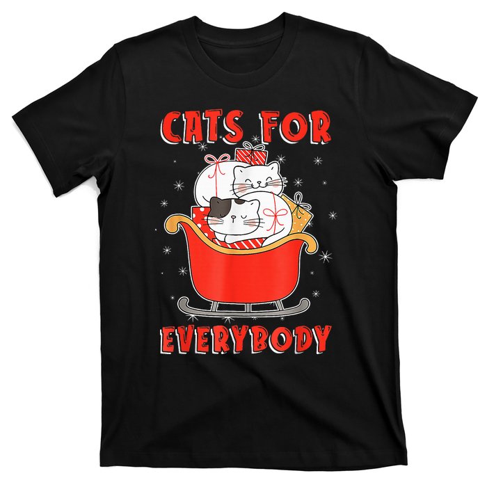 Funny Christmas Santa Cat Lover Cats For Everybody T-Shirt