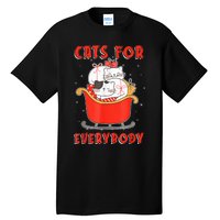 Funny Christmas Santa Cat Lover Cats For Everybody Tall T-Shirt