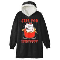 Funny Christmas Santa Cat Lover Cats For Everybody Hooded Wearable Blanket