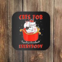 Funny Christmas Santa Cat Lover Cats For Everybody Coaster