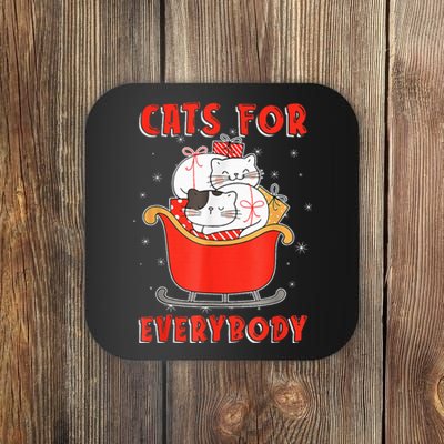 Funny Christmas Santa Cat Lover Cats For Everybody Coaster