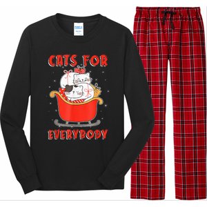 Funny Christmas Santa Cat Lover Cats For Everybody Long Sleeve Pajama Set