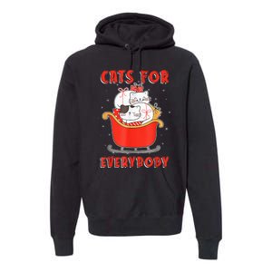 Funny Christmas Santa Cat Lover Cats For Everybody Premium Hoodie