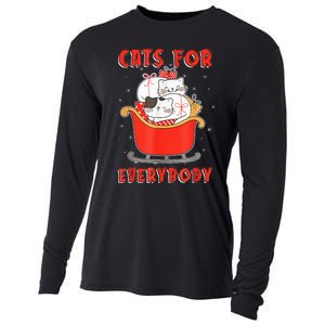 Funny Christmas Santa Cat Lover Cats For Everybody Cooling Performance Long Sleeve Crew