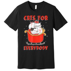 Funny Christmas Santa Cat Lover Cats For Everybody Premium T-Shirt