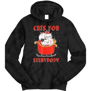 Funny Christmas Santa Cat Lover Cats For Everybody Tie Dye Hoodie