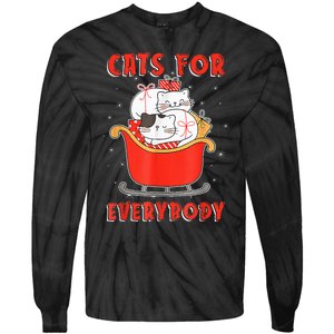 Funny Christmas Santa Cat Lover Cats For Everybody Tie-Dye Long Sleeve Shirt