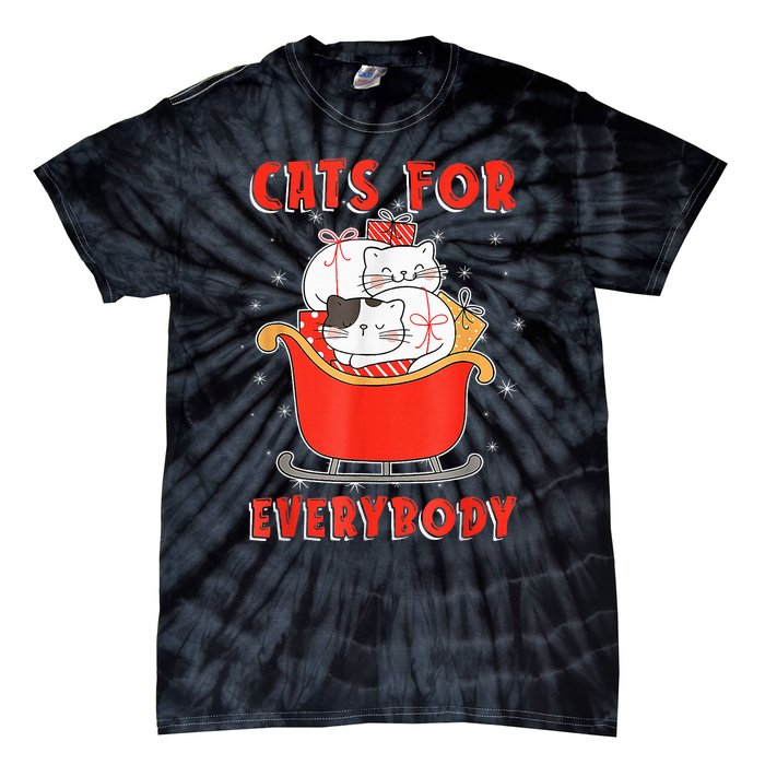 Funny Christmas Santa Cat Lover Cats For Everybody Tie-Dye T-Shirt