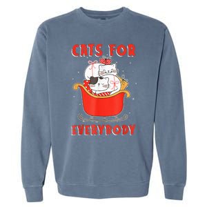 Funny Christmas Santa Cat Lover Cats For Everybody Garment-Dyed Sweatshirt