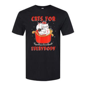 Funny Christmas Santa Cat Lover Cats For Everybody Softstyle CVC T-Shirt