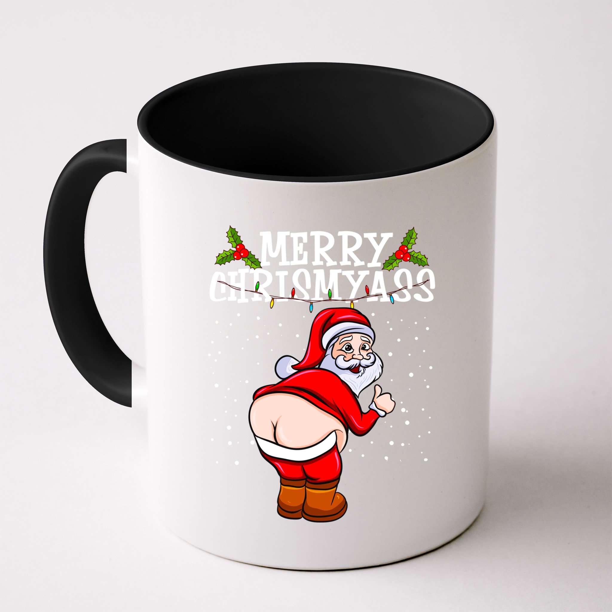 Funny Christmas Santa Claus Naked Ass Merry Chrismyass Gift Mug