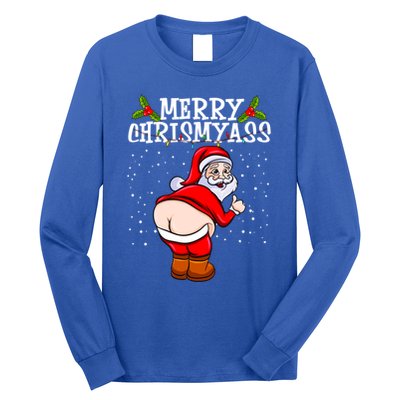 Funny Christmas Santa Claus Naked Ass Merry Chrismyass Gift Long Sleeve Shirt