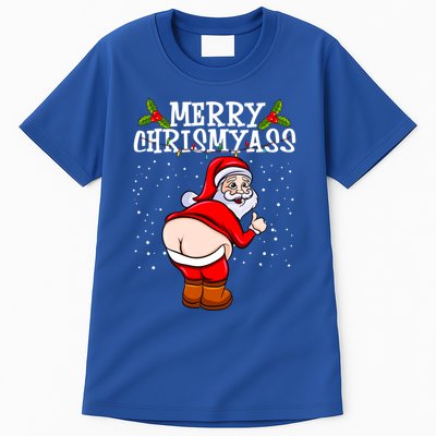 Funny Christmas Santa Claus Naked Ass Merry Chrismyass Gift Tall T-Shirt