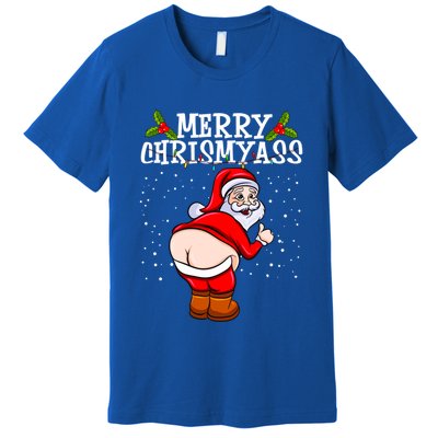 Funny Christmas Santa Claus Naked Ass Merry Chrismyass Gift Premium T-Shirt