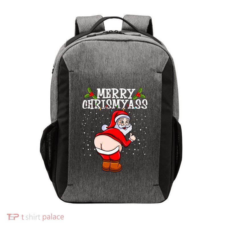 Funny Christmas Santa Claus Naked Ass Merry Chrismyass Gift Vector Backpack