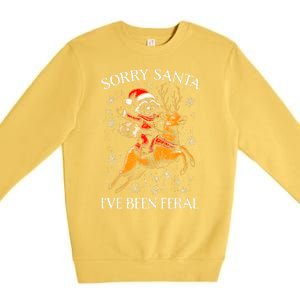 Funny Christmas Sorry Santa Reindeer Xmas Boy Girl Gift Premium Crewneck Sweatshirt