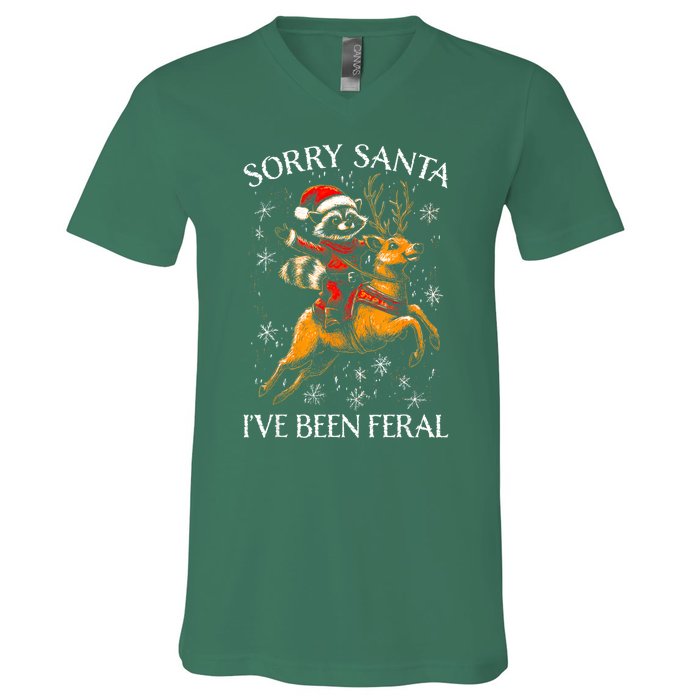 Funny Christmas Sorry Santa Reindeer Xmas Boy Girl Gift V-Neck T-Shirt