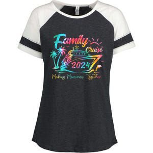 Family Cruise Shirt 2024 Vacation Making Memories Together Enza Ladies Jersey Colorblock Tee