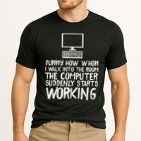 Funny Computer Starts Working Information Technology It Cooling Performance Crew T-Shirt