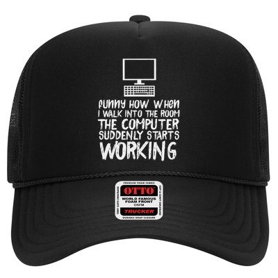 Funny Computer Starts Working Information Technology It Trucker Hat