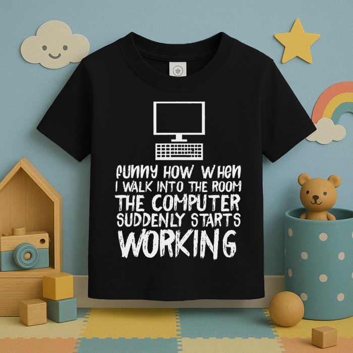 Funny Computer Starts Working Information Technology It Toddler T-Shirt