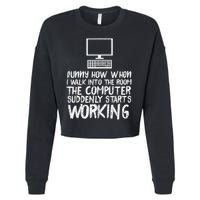 Funny Computer Starts Working Information Technology It Cropped Pullover Crew