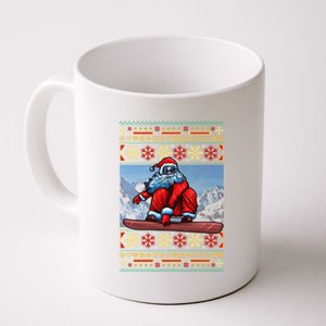 Funny Christmas Santa Claus Snowboarding Ugly Sweater Gift Funny Gift Coffee Mug