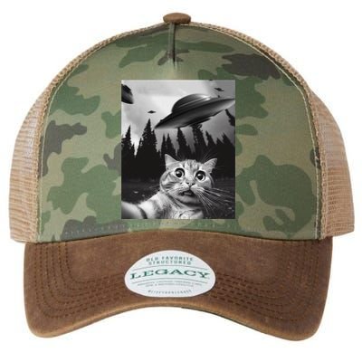 Funny Cat Selfie With Ufos Legacy Tie Dye Trucker Hat