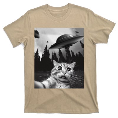 Funny Cat Selfie With Ufos T-Shirt