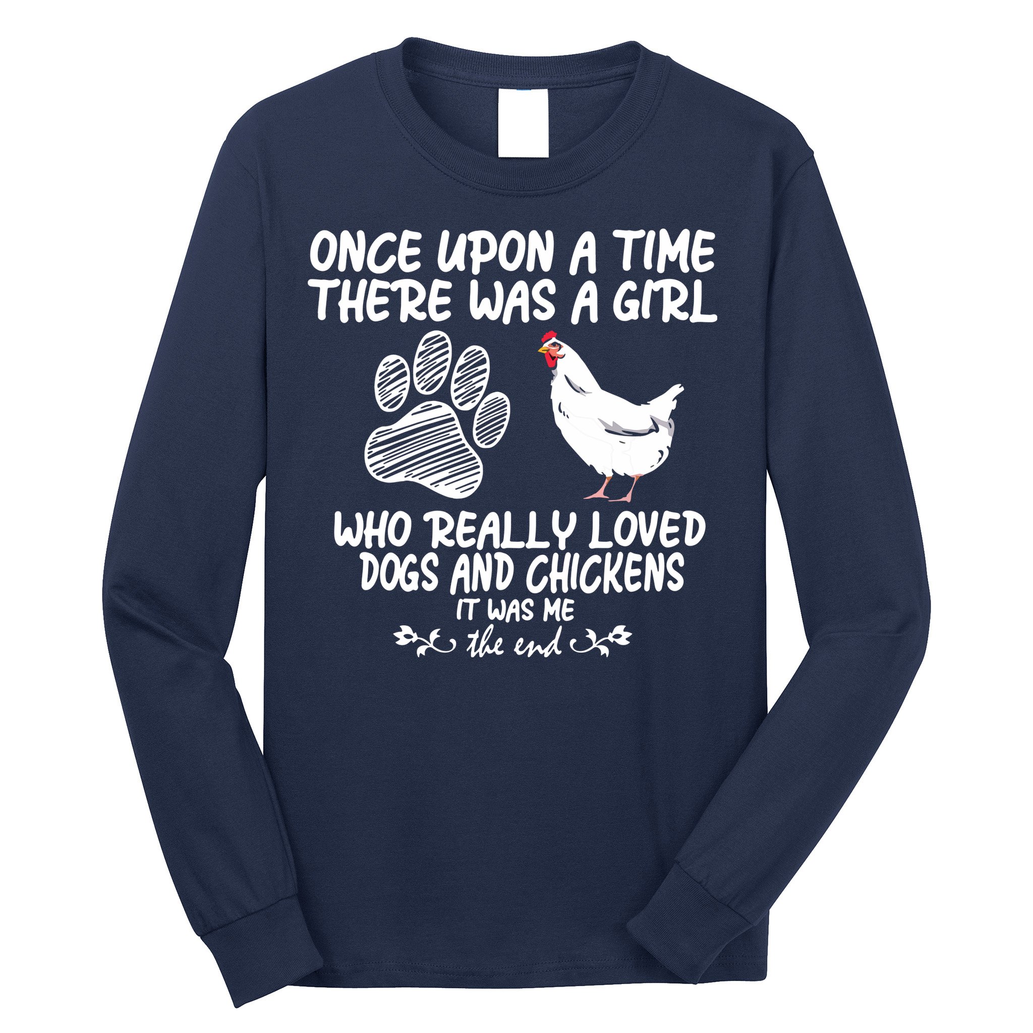 Funny Chicken Shirts For Women Funny Dog Tee Farmer Long Sleeve Shirt
