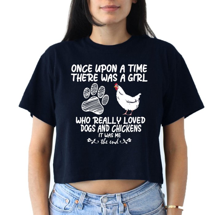 Funny Chicken Shirts For Women Funny Dog Tee Farmer Women's Crop Top Tee