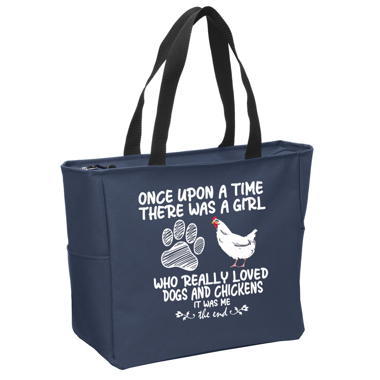 Funny Chicken Shirts For Women Funny Dog Tee Farmer Zip Tote Bag