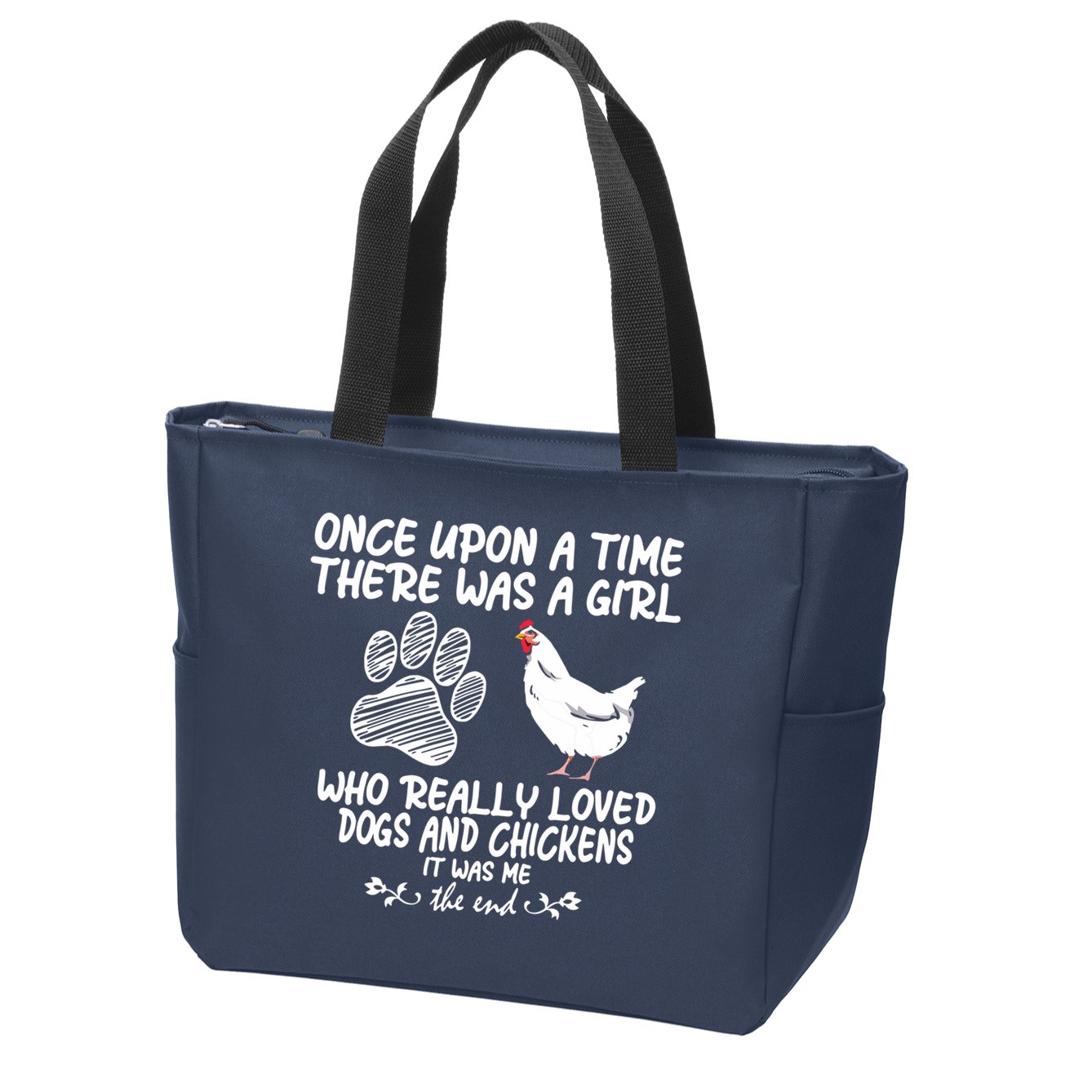 Funny Chicken Shirts For Women Funny Dog Tee Farmer Zip Tote Bag