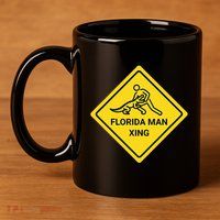 Florida Crossing Sign 11oz C Handle Ceramic Mug