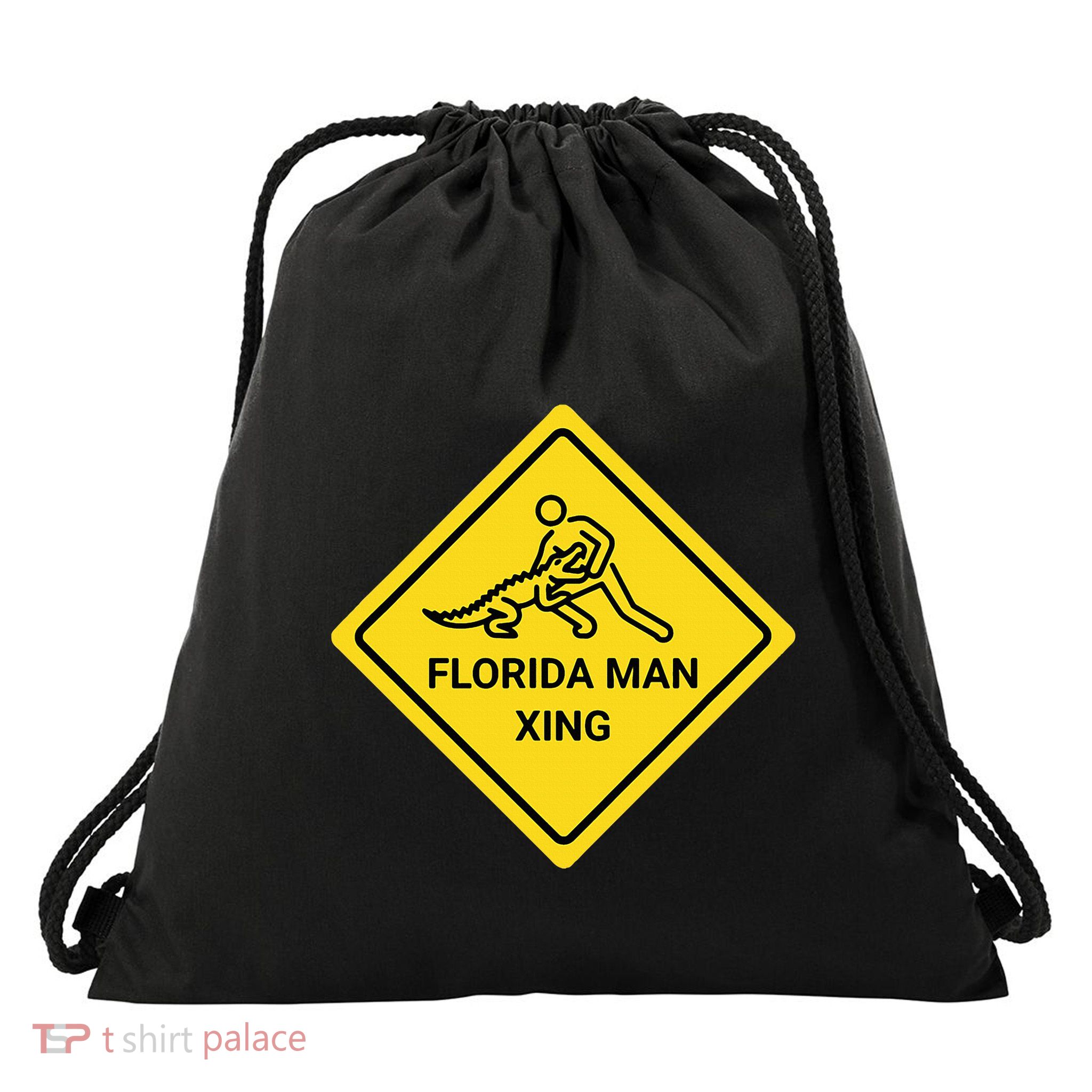 Florida Crossing Sign Drawstring Bag