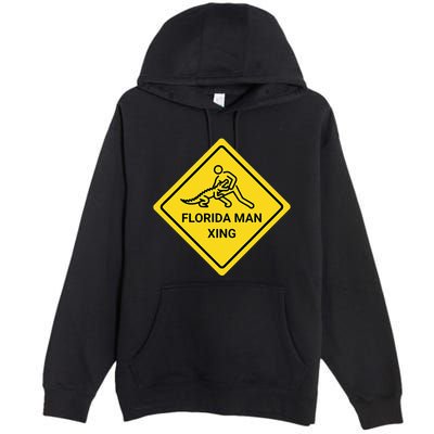 Florida Crossing Sign Premium Pullover Hoodie