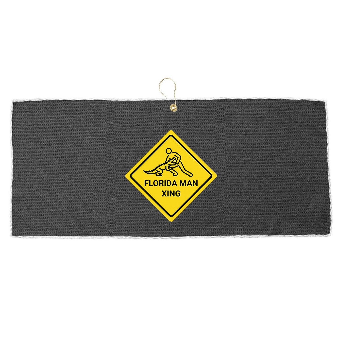 Florida Crossing Sign Large Microfiber Waffle Golf Towel
