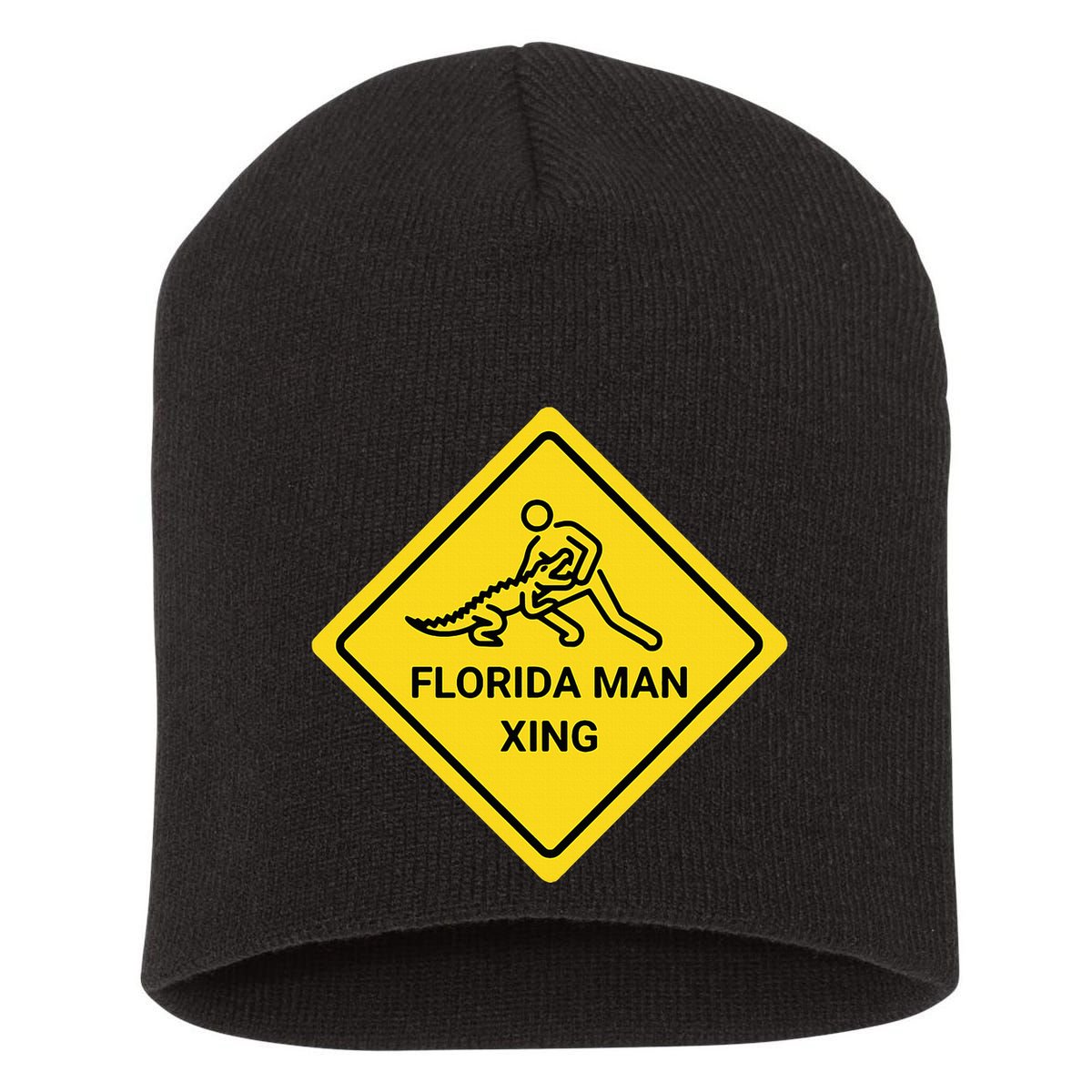 Florida Crossing Sign Short Acrylic Beanie