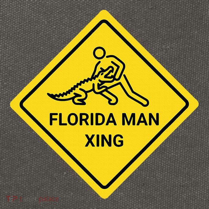 Florida Crossing Sign Cotton Canvas Backpack