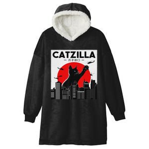 Funny Cat Shirt Catzilla Cat Gift Hooded Wearable Blanket