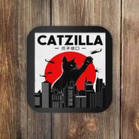 Funny Cat Shirt Catzilla Cat Gift Coaster